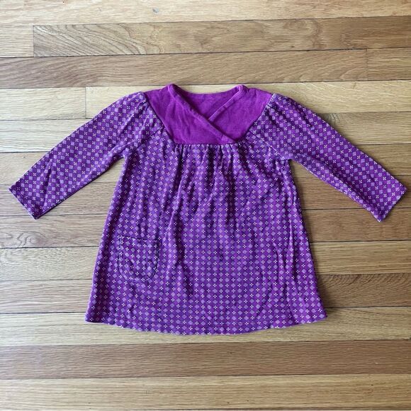 Tea Collection Maroon Cotton Print Dress 18-24 - Picture 1 of 5